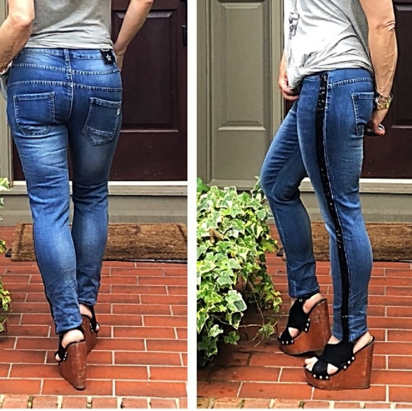 Newplay | Jeans | Paris Jeans Black Sequin Sidessize Run 2468nwt | Poshmark